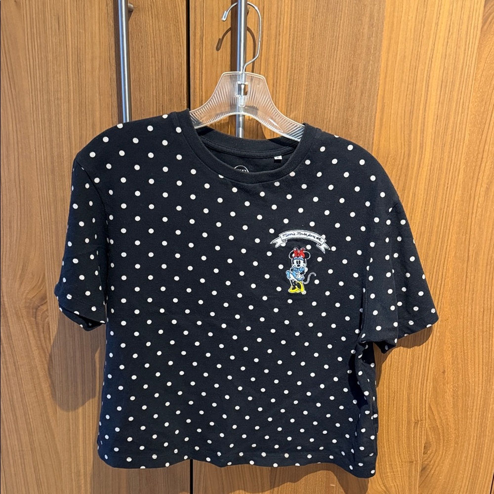 Women’s Polka Dot Black Short Sleeve Top - Disney